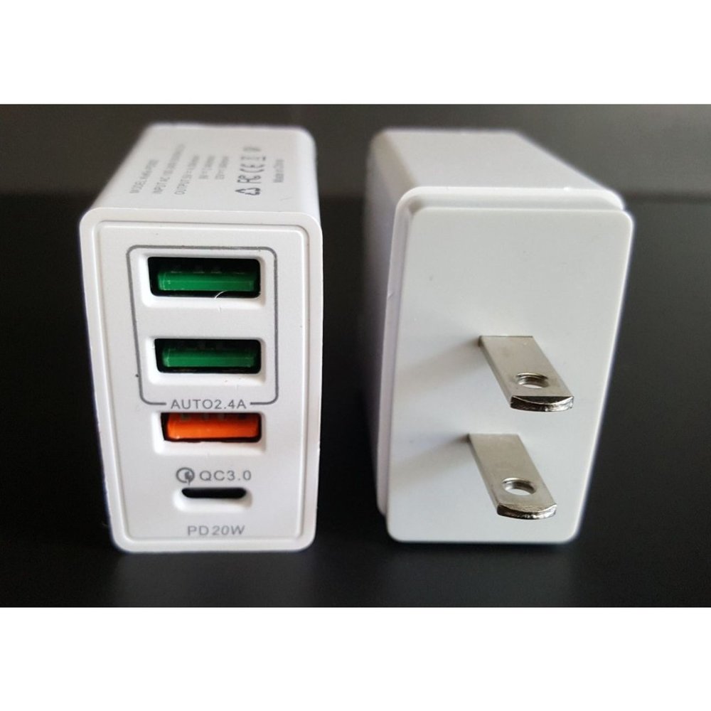 4 Port Fast PD Wall Charger Type C Port and USB A Ports QC 3.0 Quick Charge